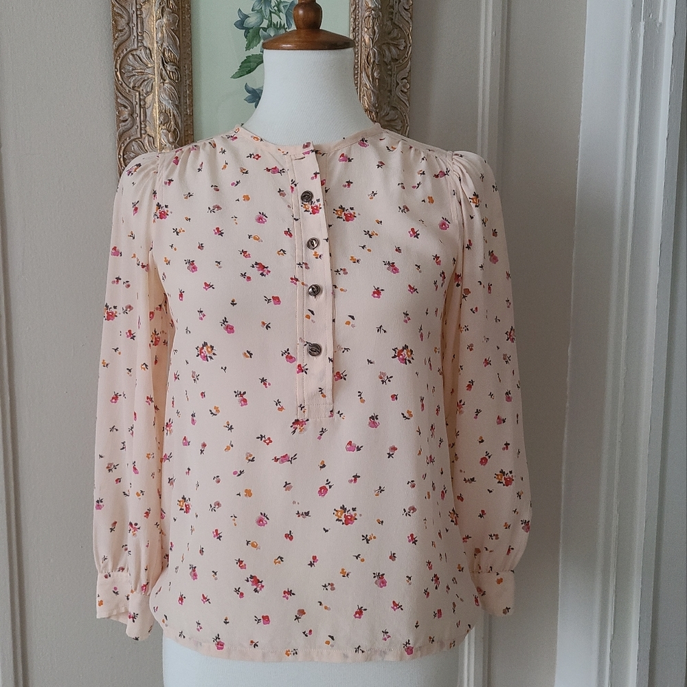 Rebecca Taylor floral silk blouse 0